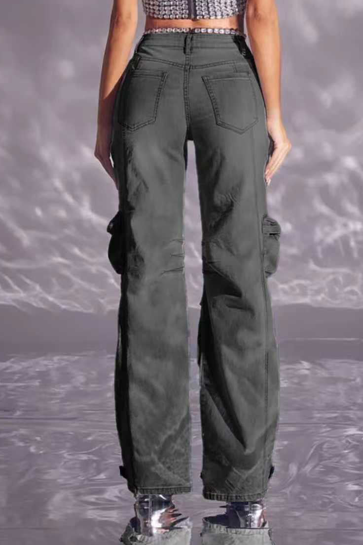 Multi-Pocket Utility Cargo Jeans