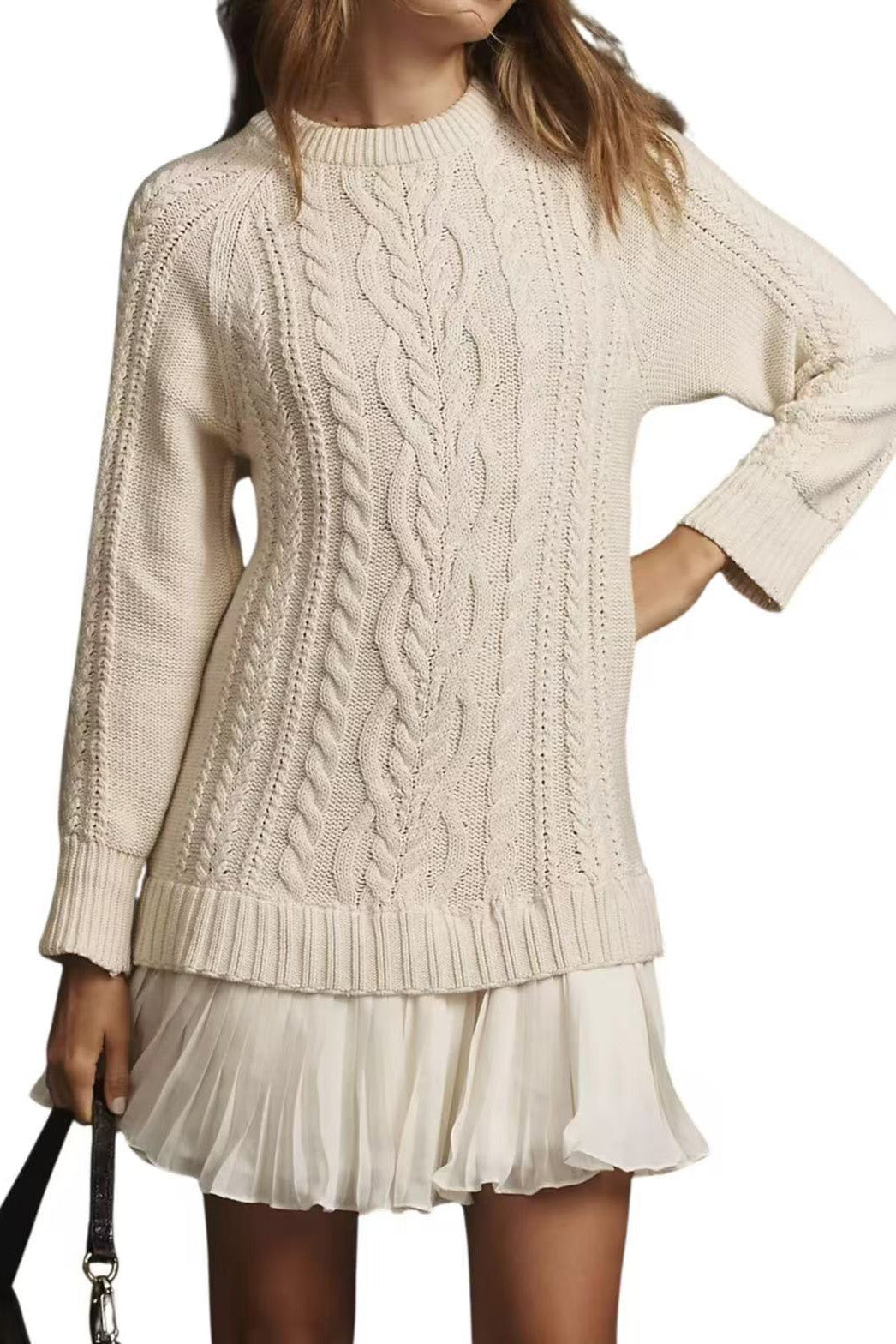 Casual Twist Sweater Mini Dress