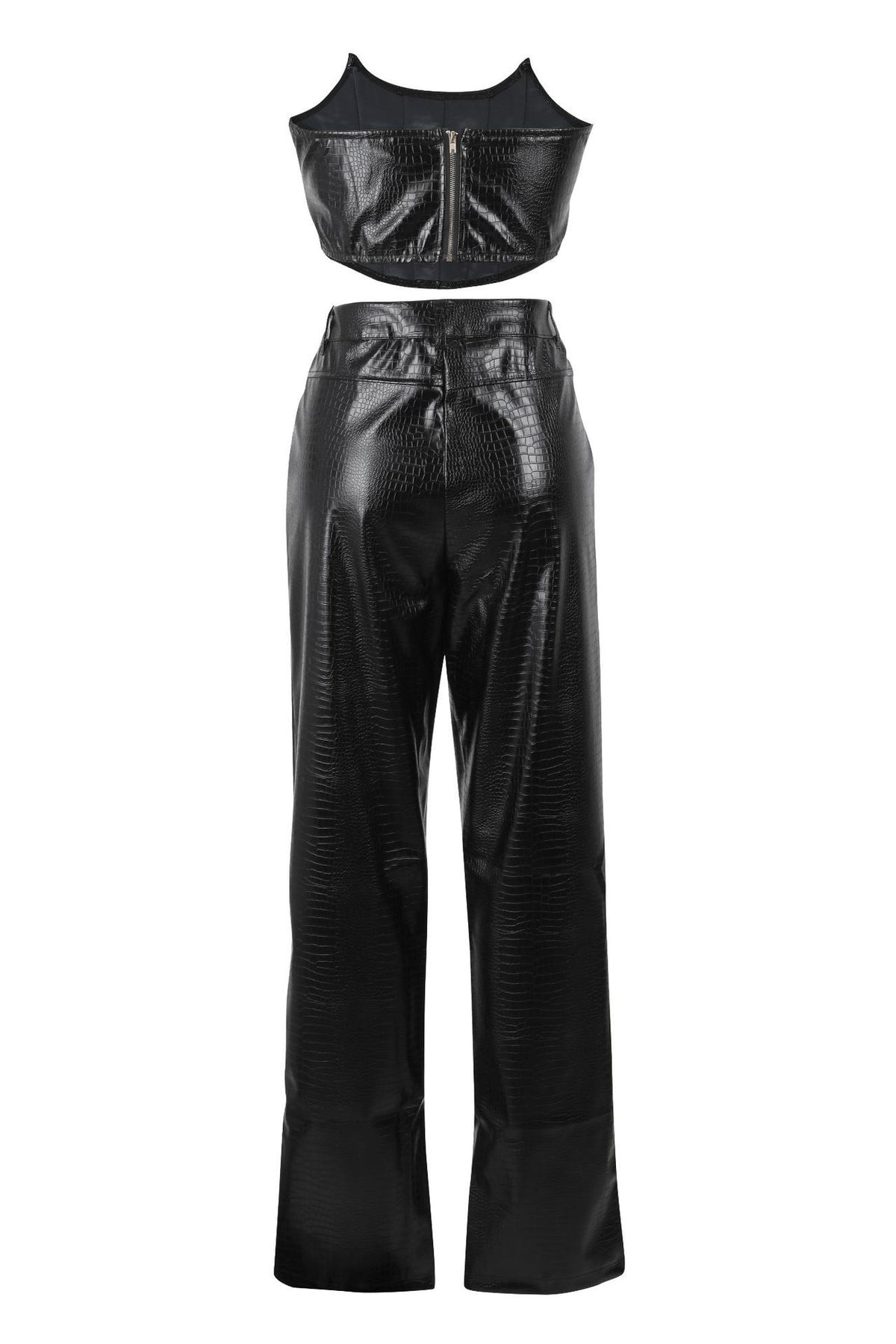 Corset Cutout PU Leather Cargo Set