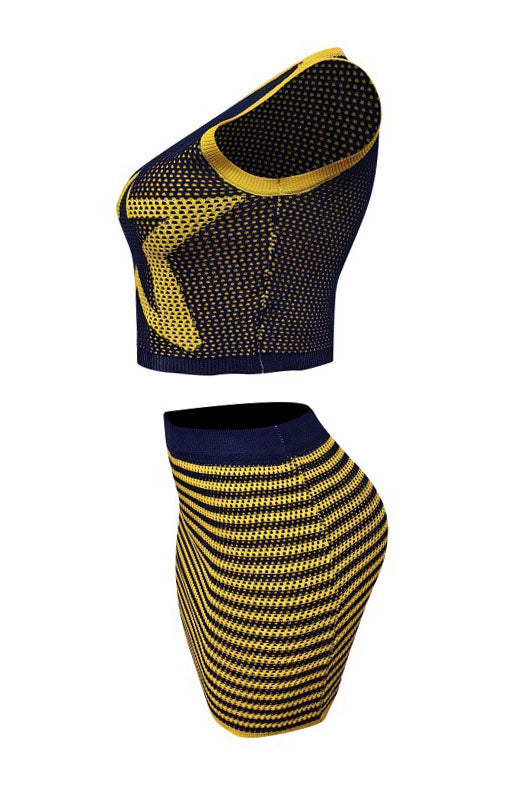 Stretchy Sleeveless Tank Top & Mini Skirt Set