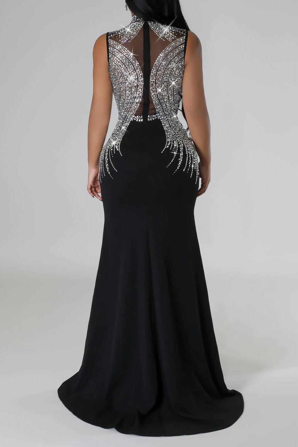 Turtleneck Sequin Bridal Dress