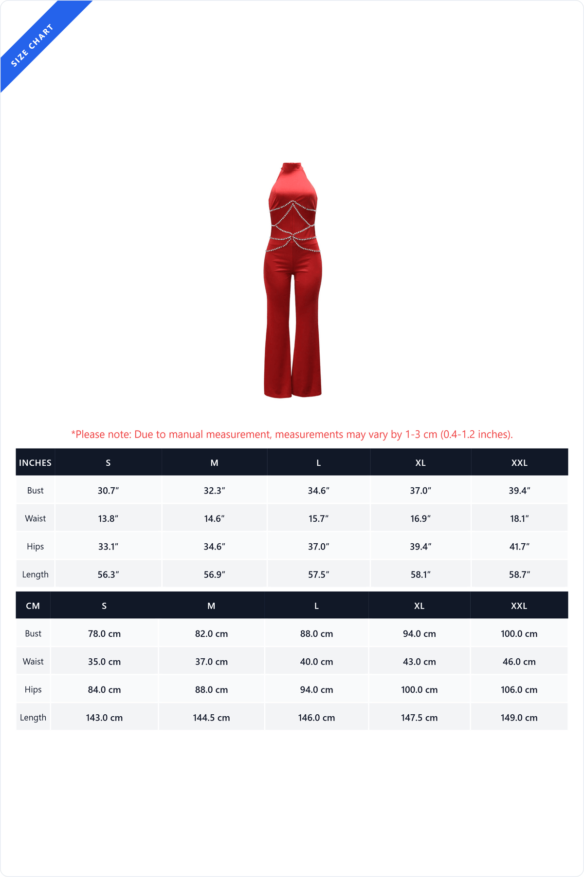 Halter Rhinestone Chain Cutout Flared Jumpsuit