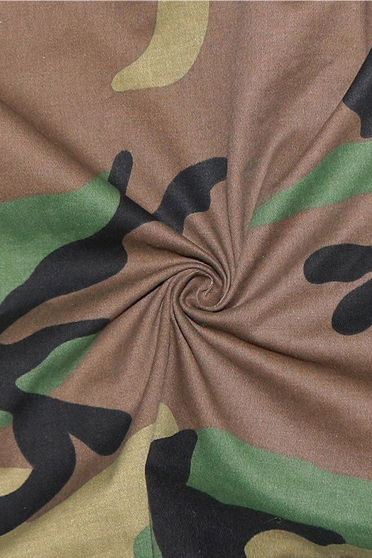 Classic Camo Print Multi-Pocket Jacket