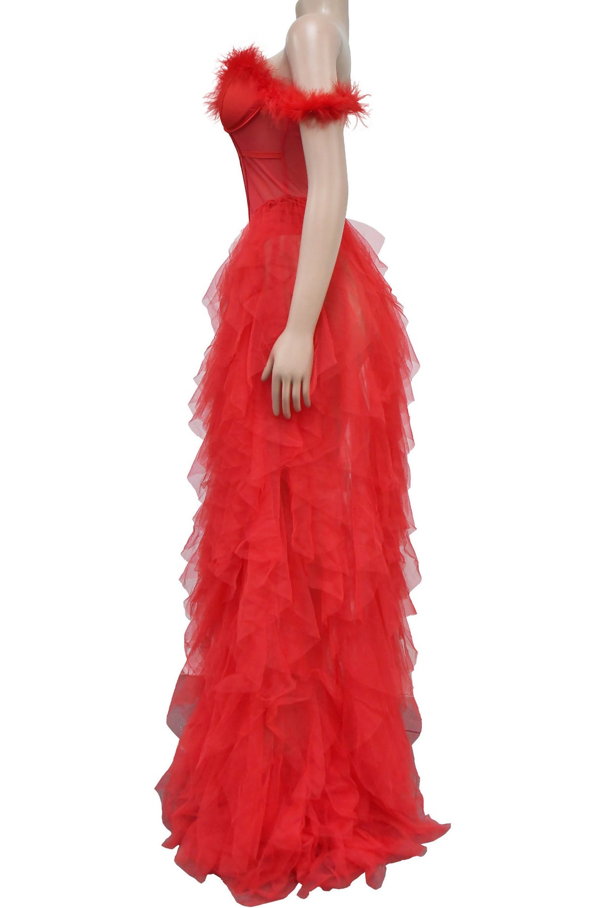 Strapless Corset Tulle Maxi Dress