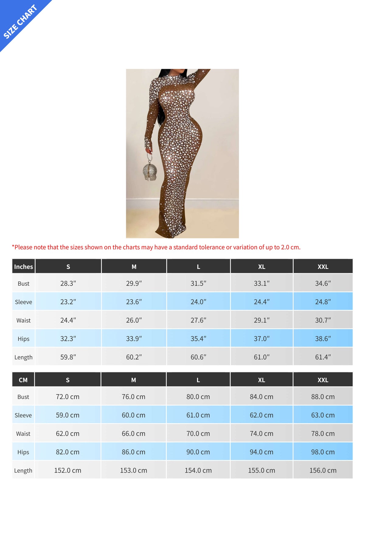 Mesh Rhinestone Long Sleeve Maxi Dress