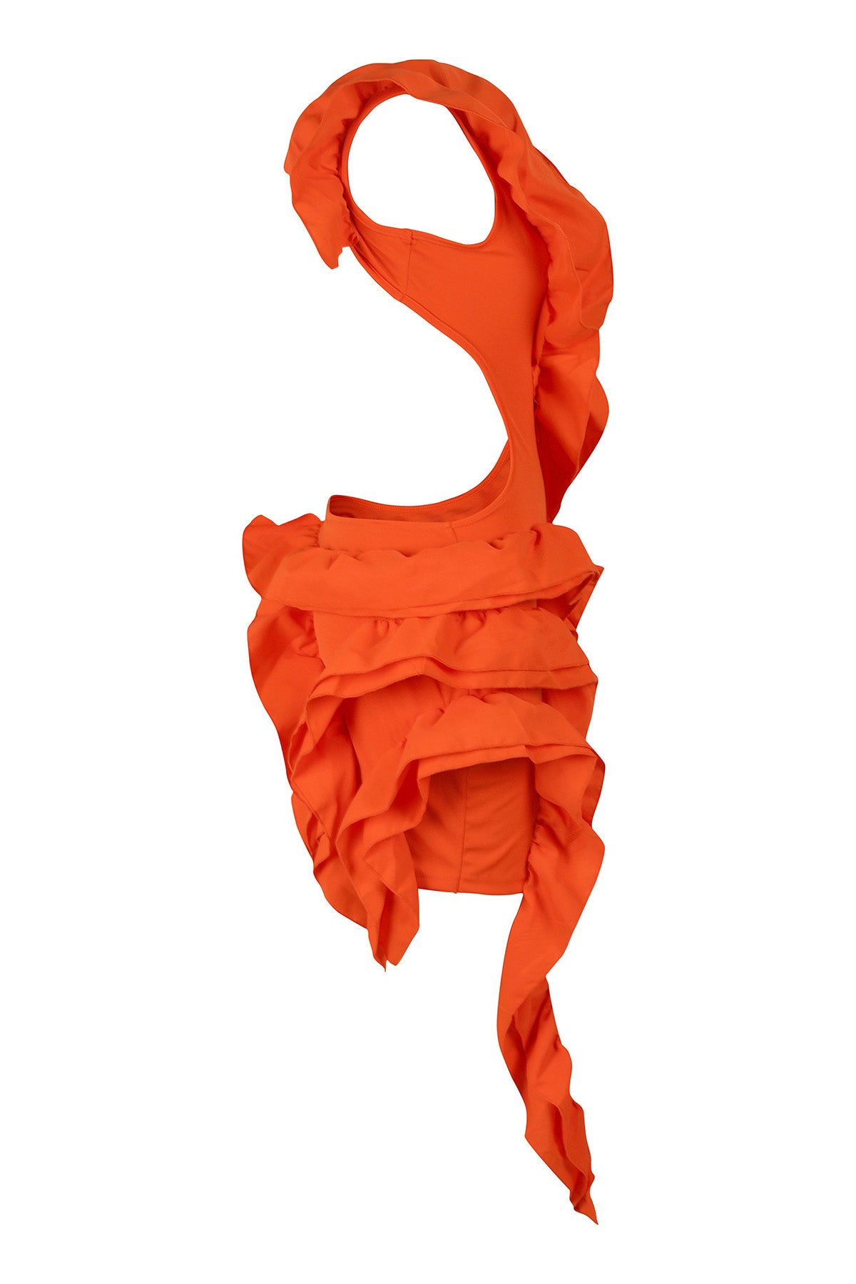Backless Ruffle Tiered Cutout Mini Dress