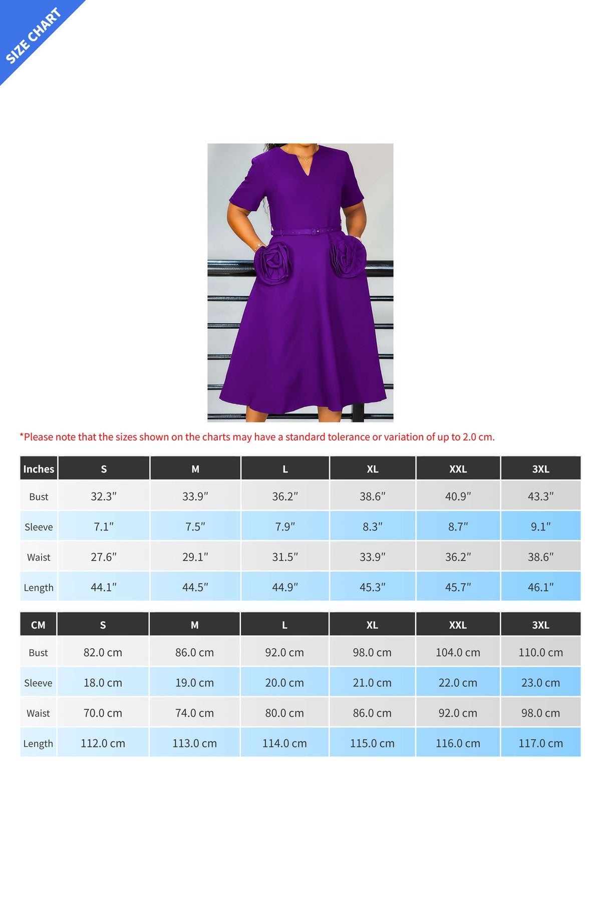 V-Neck Short Sleeve with 3D Floral A-Line Dress