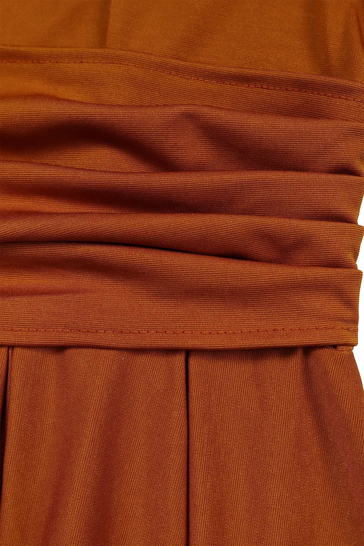 High Collar Elegant Beaded Large Swing Dress