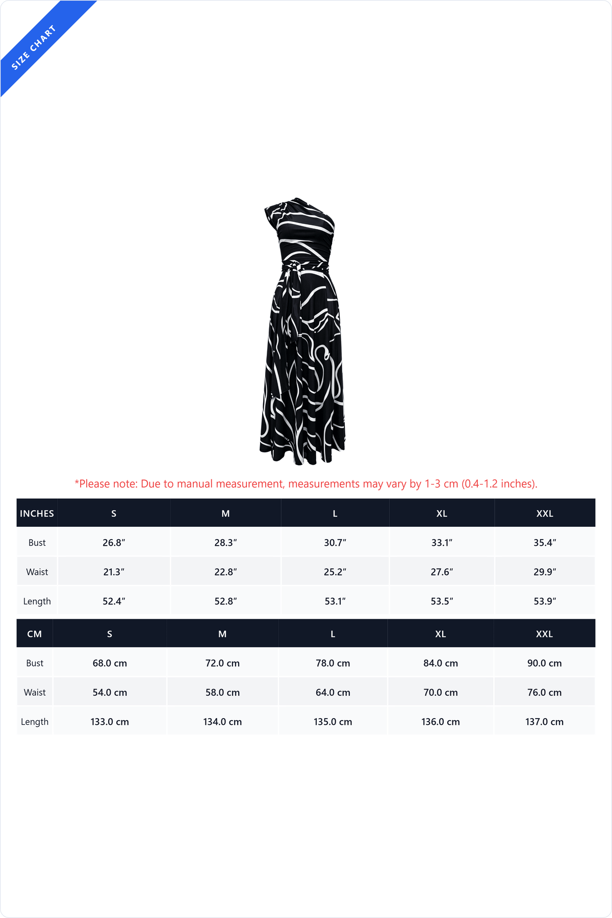 Abstract Asymmetric Maxi Dress