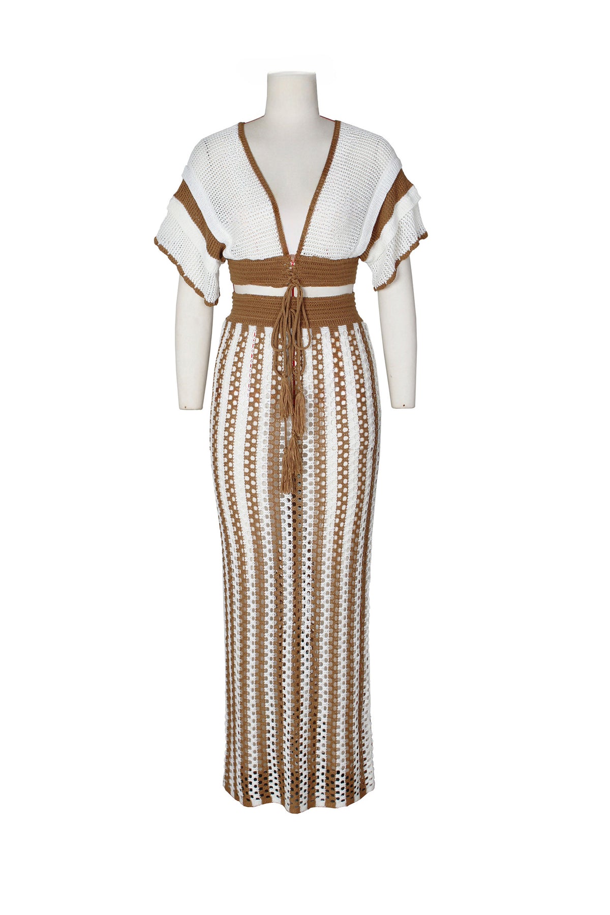 Stripe Knit Skirt Set