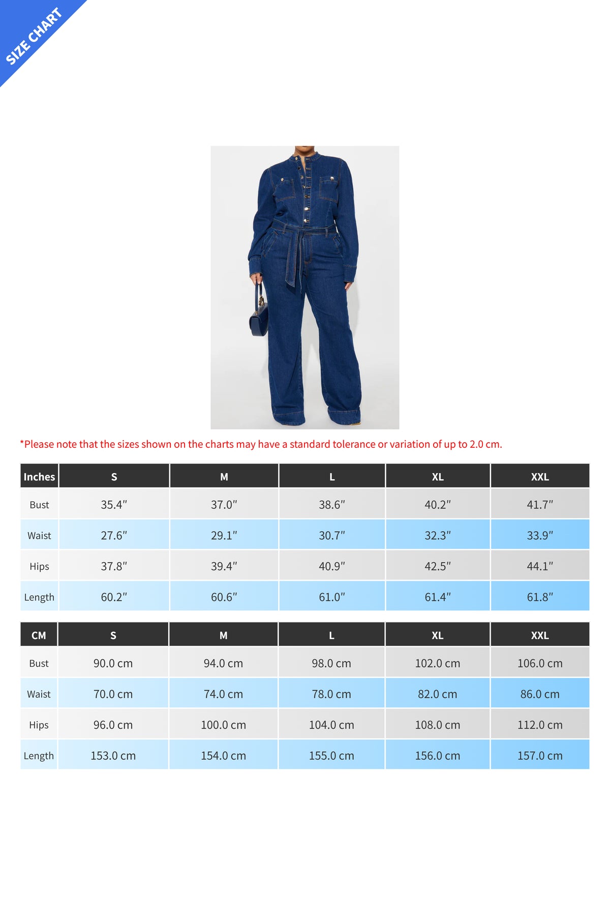 Long-Sleeve Wide-Leg Denim Jumpsuit