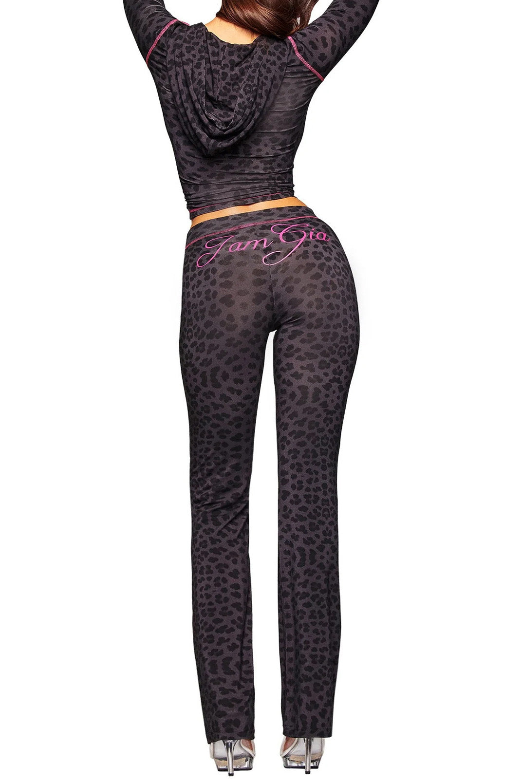 Leopard Print Zip Crop & Flare Set