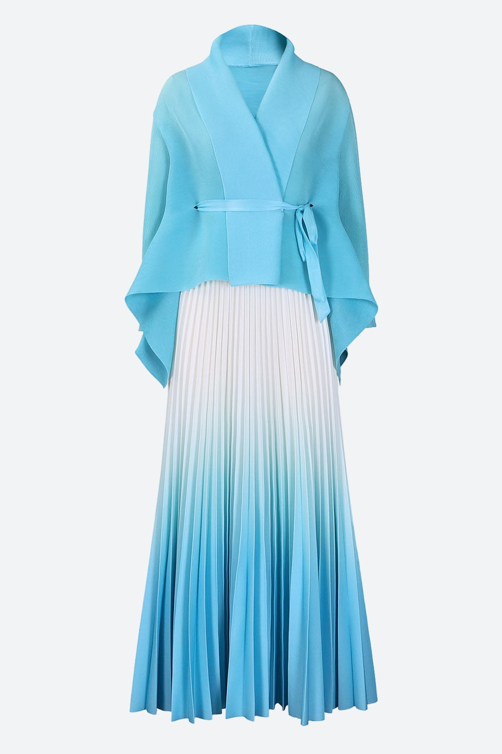 Gradient Batwing Sleeve Top and Skirt Set