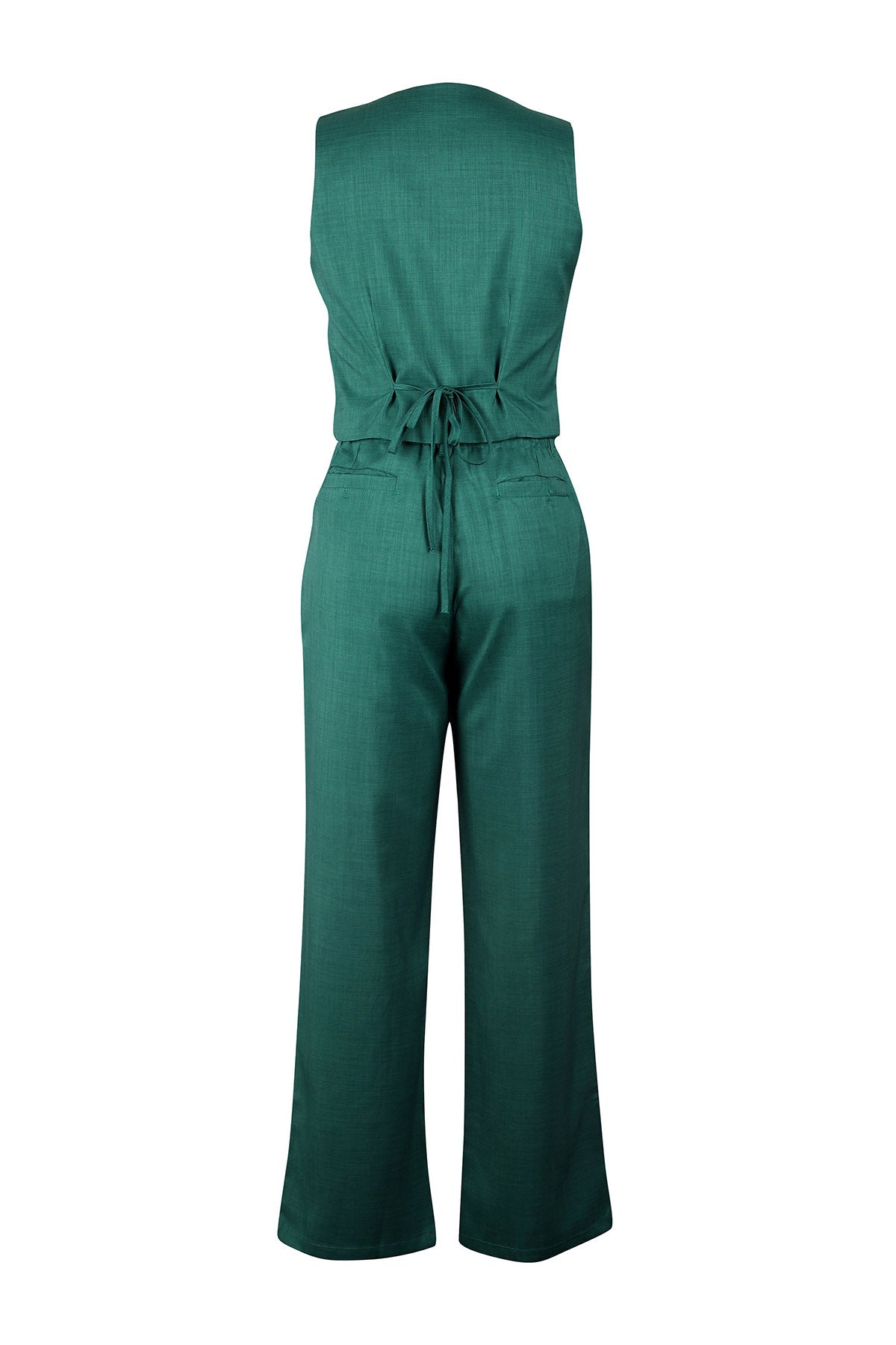 Linen Sleeveless Suit Set for Work Office