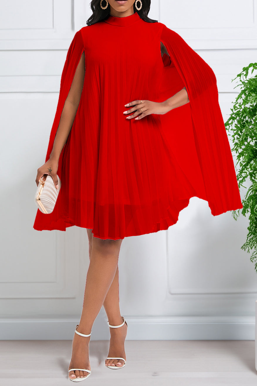 Pleats All Day Batwing Dress