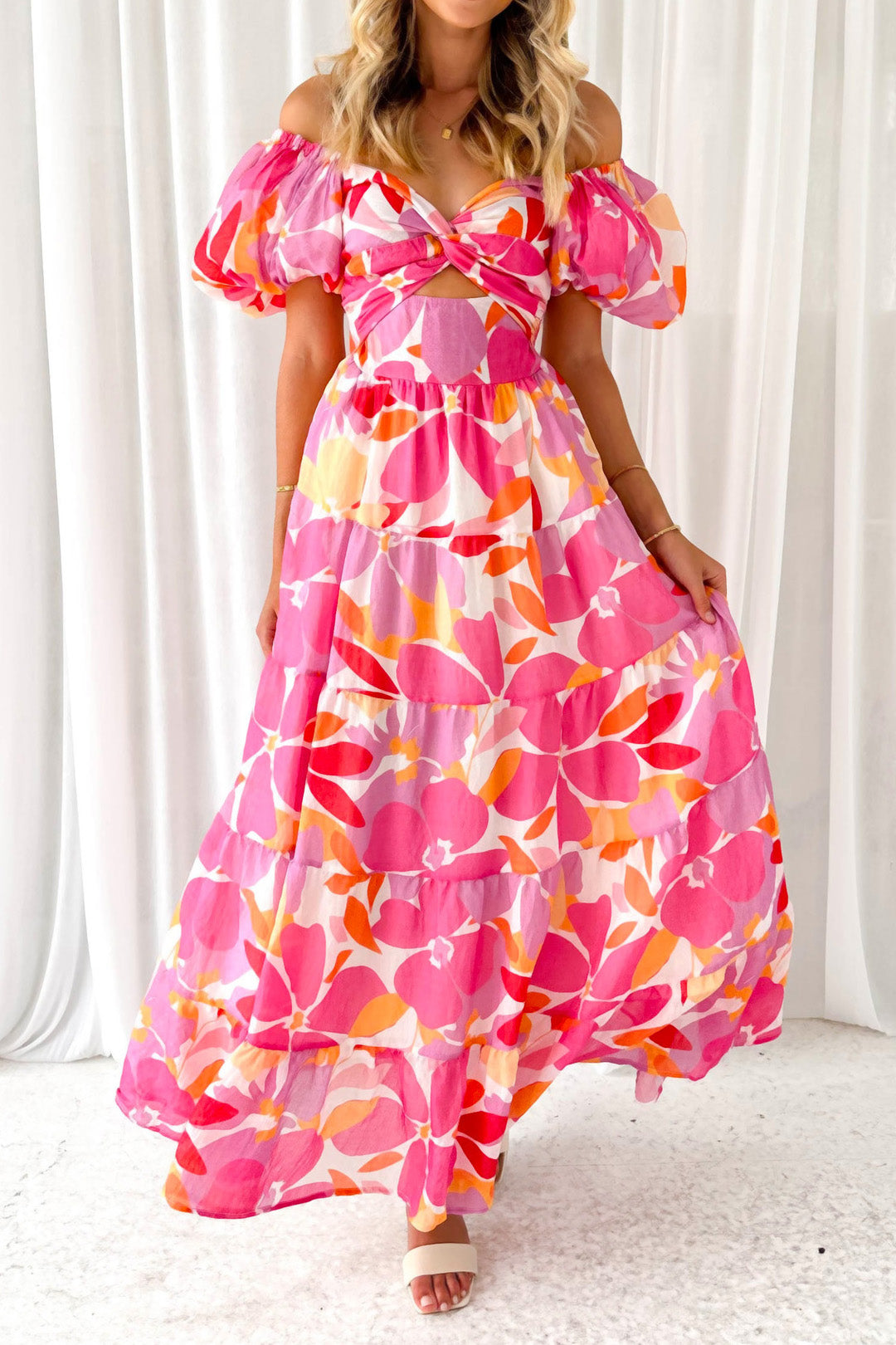 Seaside Printed Puff Sleeve Dress