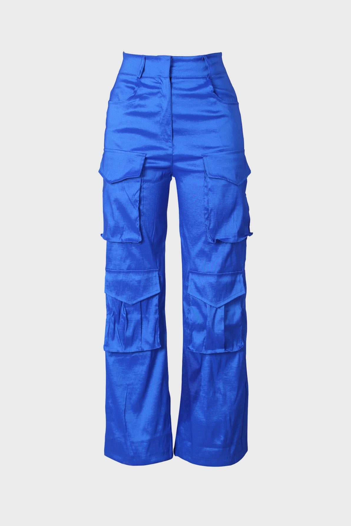 Solid Large Pocket Cargo Pants