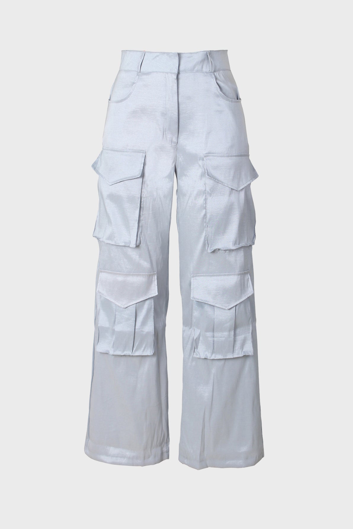 Solid Large Pocket Cargo Pants