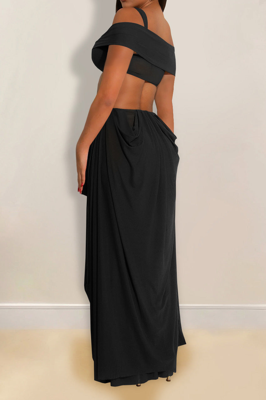 Off-Shoulder Cutout Maxi Dress