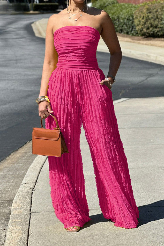 Ruched Strapless Jumpsuit