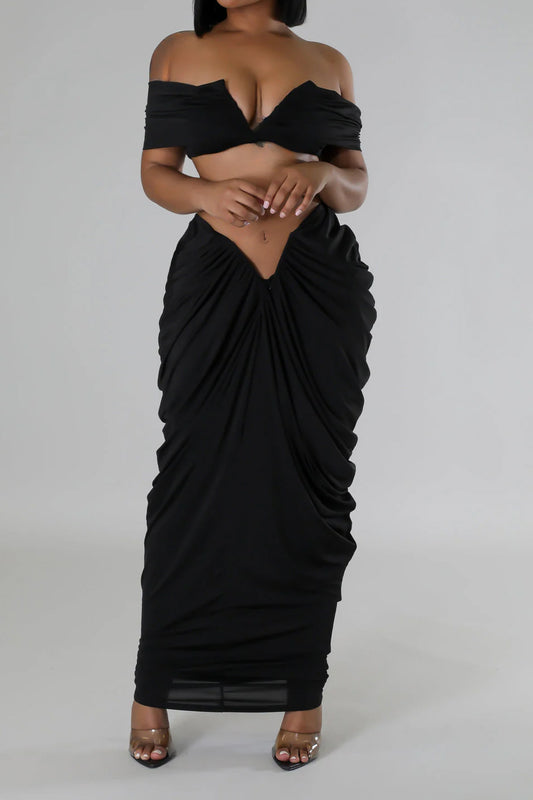 Crop Top Maxi Skirt Set