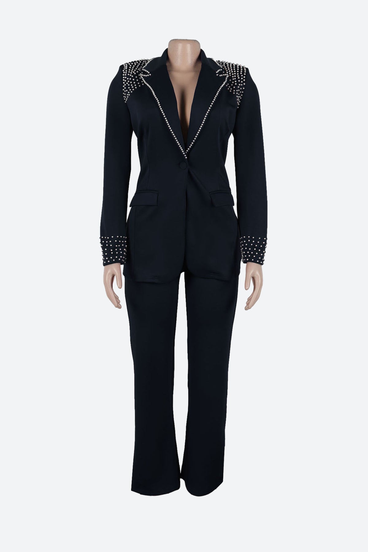 Long Sleeve Slim Fit Stretch Suit Set