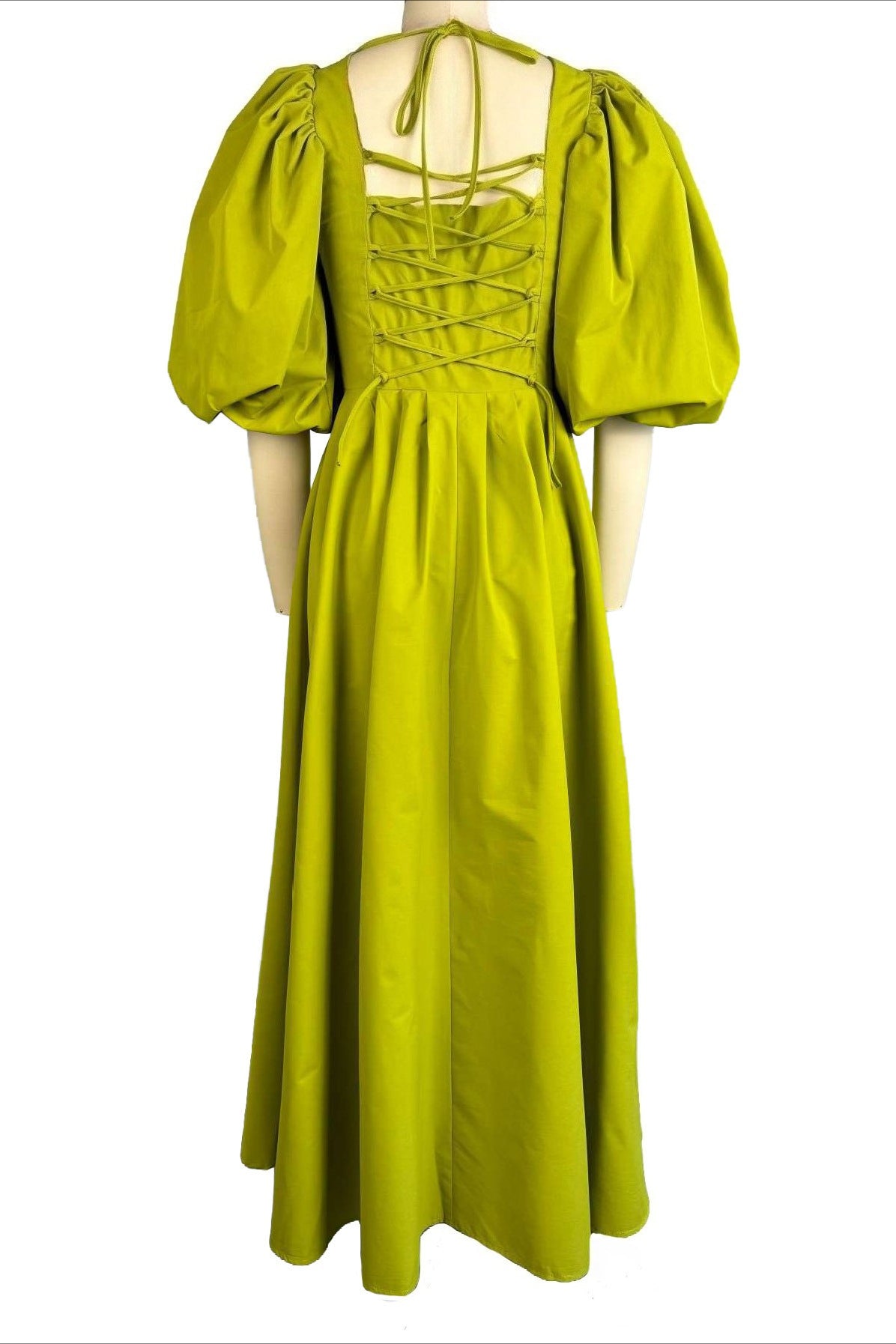 Puff Sleeve Corset Midi Dress