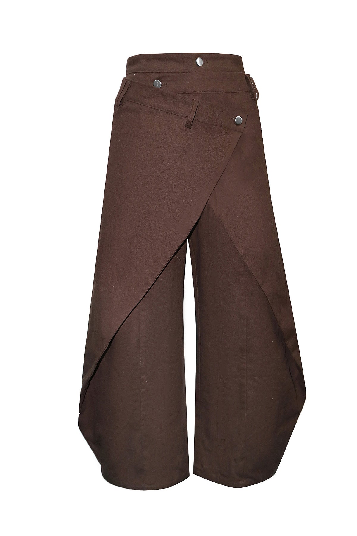 High-Waist Asymmetric Wrap Wide Leg Pants