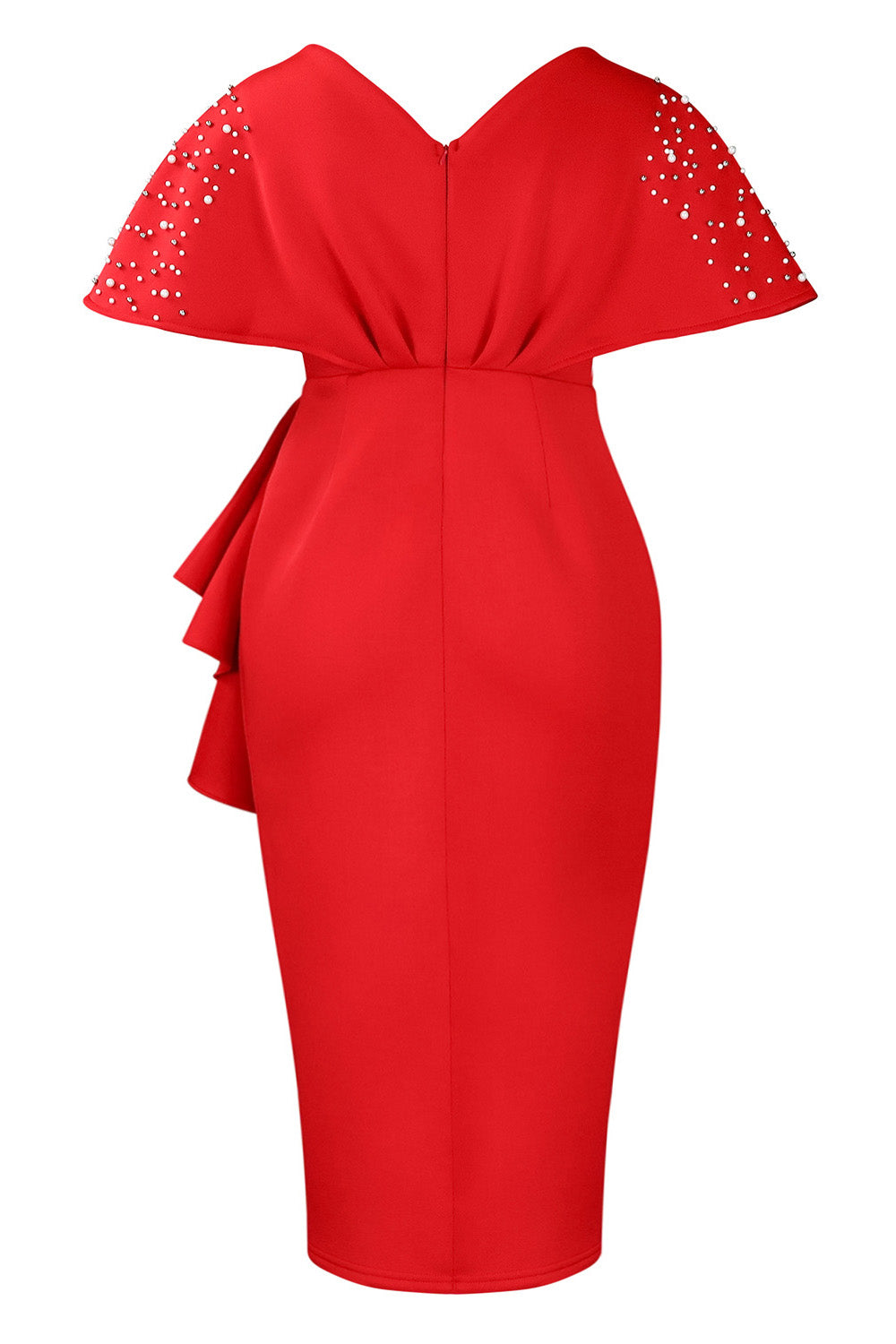 Beaded Ruffled Split Party Dress