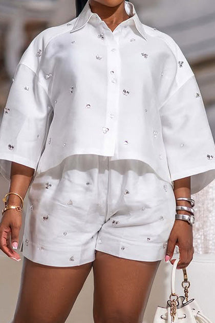 Embellished Boxy Shirt Set