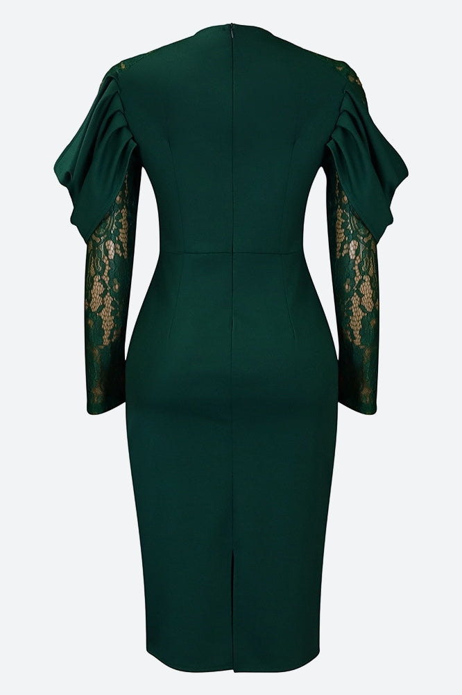 Elegant Lace Slim Fit Patchwork Sexy Dress