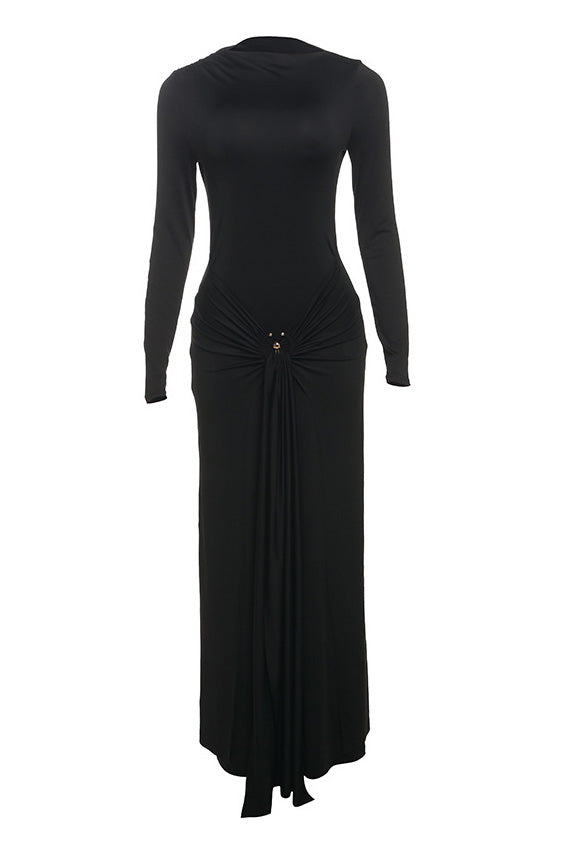 Twist Knot Ring Detail Maxi Dress