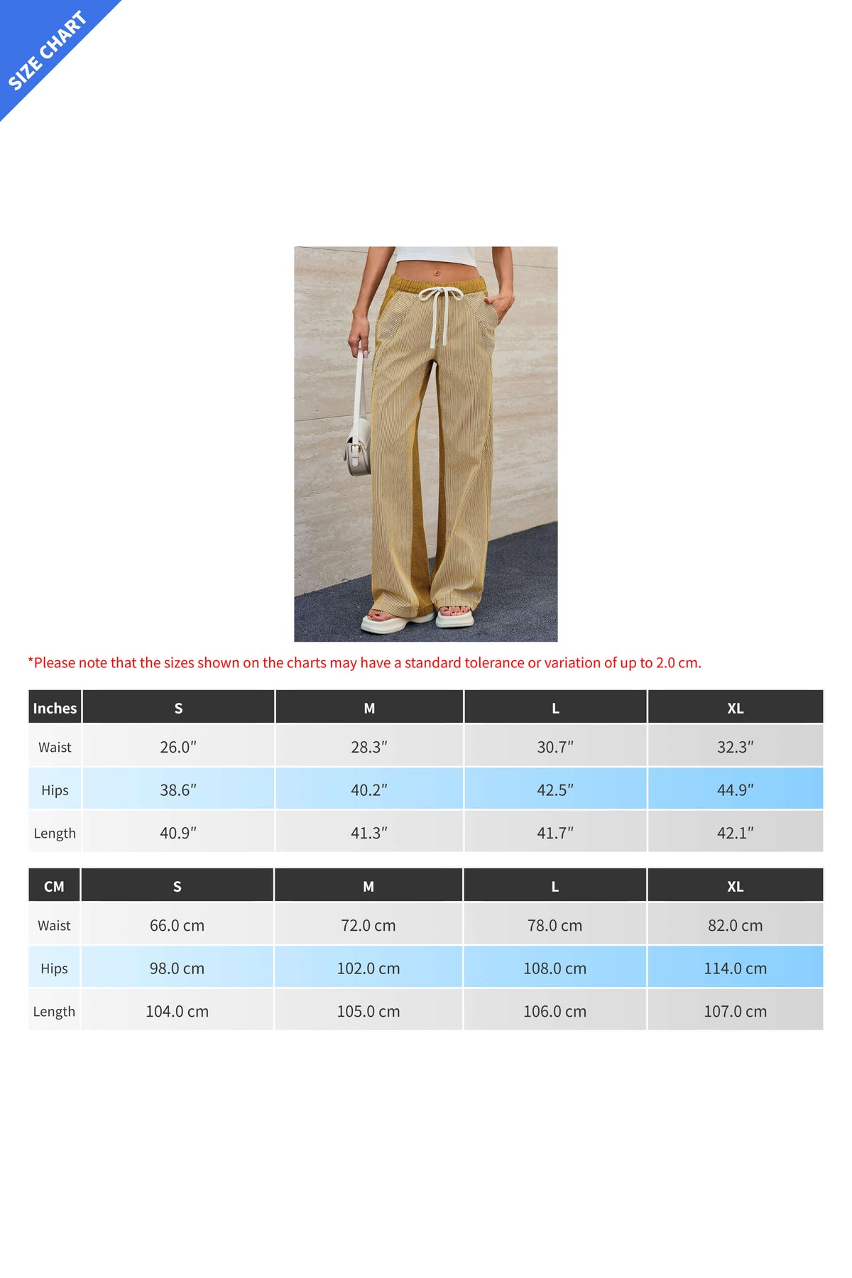 Casual Colorblock Loose Straight Pants