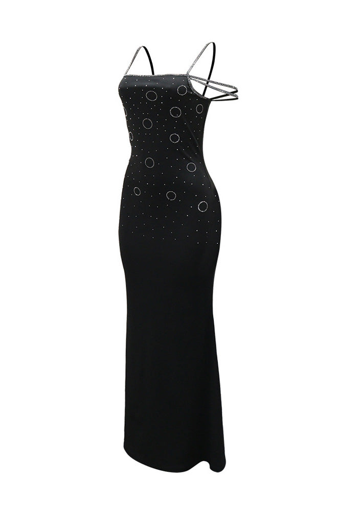 Sexy Rhinestone Cami Party Maxi Dress