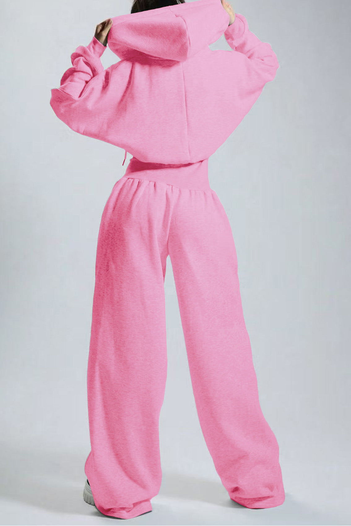 Hooded Drawstring Wide Leg Jumpsuit