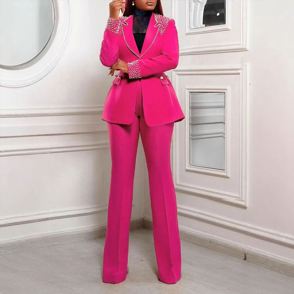 Long Sleeve Slim Fit Stretch Suit Set