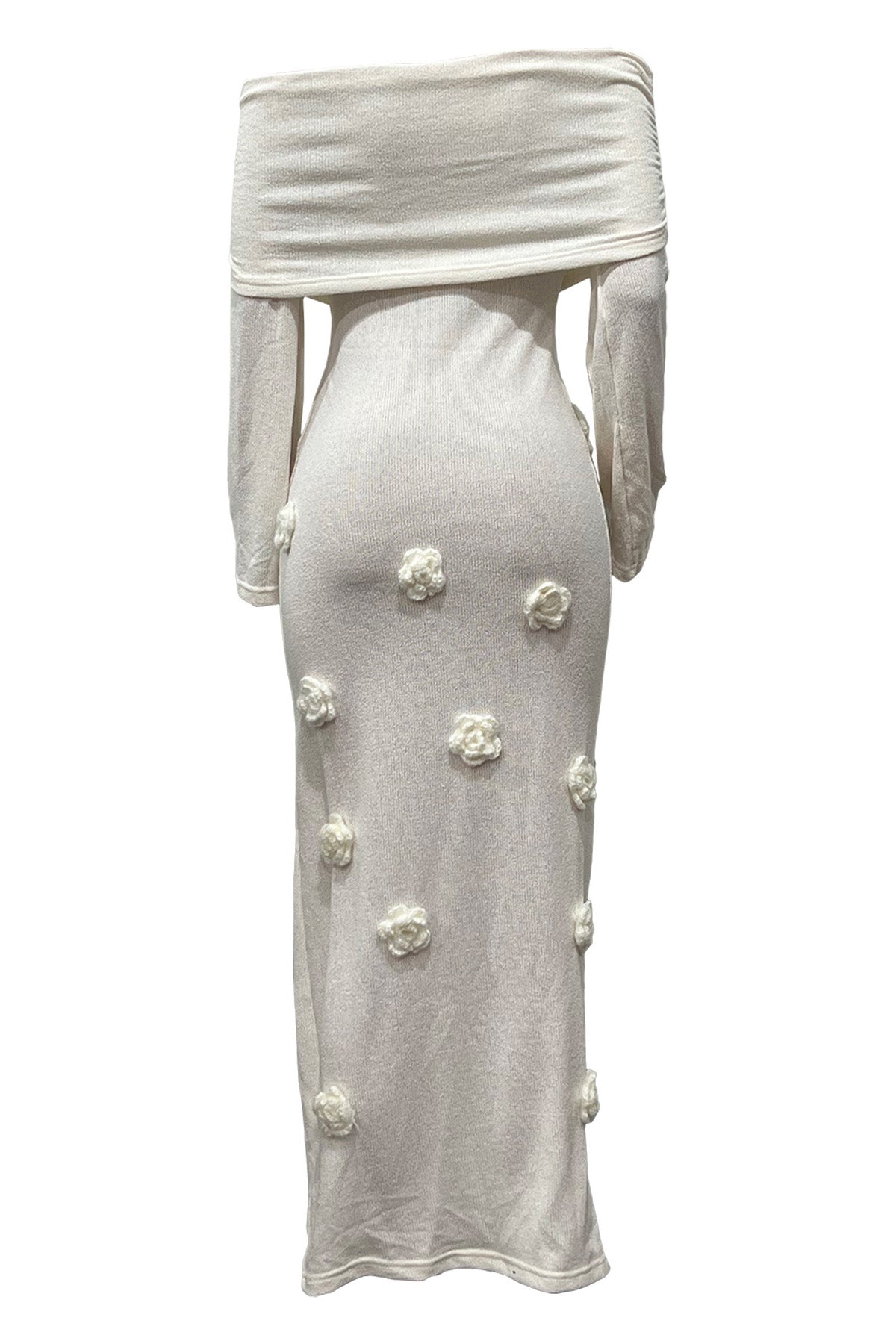 Off Shoulder Knit Maxi Dress