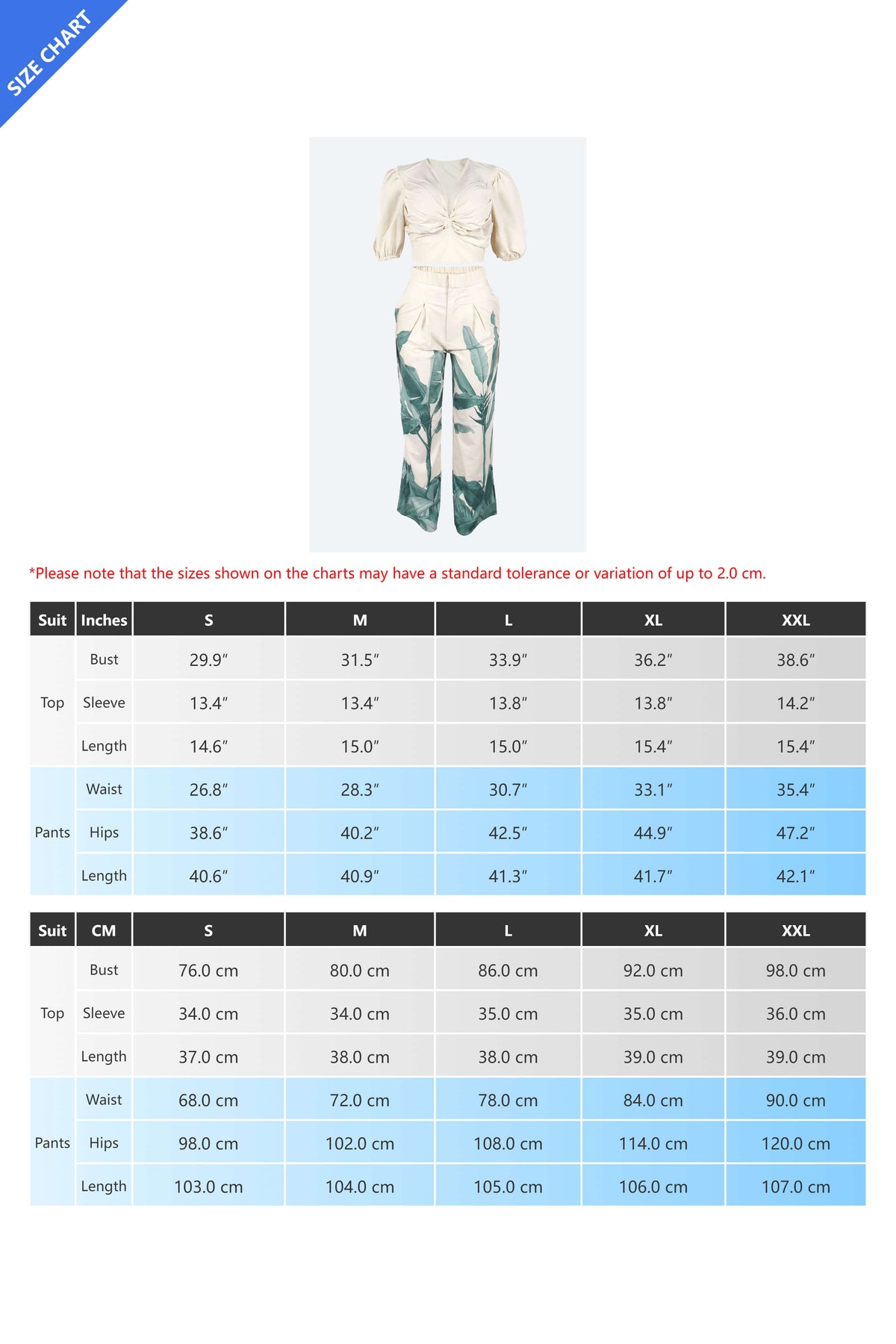 Printed V-Neck Wide-Leg Pants Set