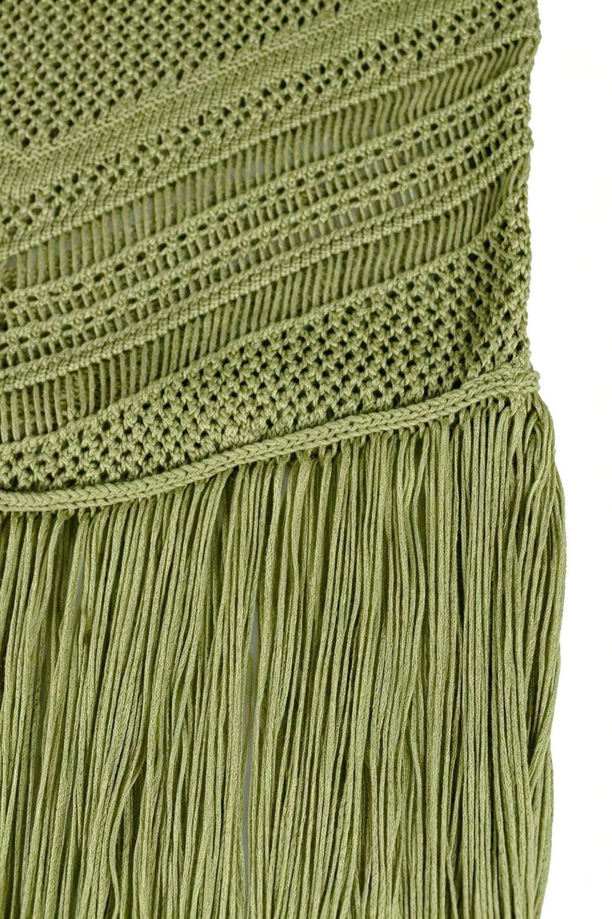Strapless Crochet Fringe Maxi Dress