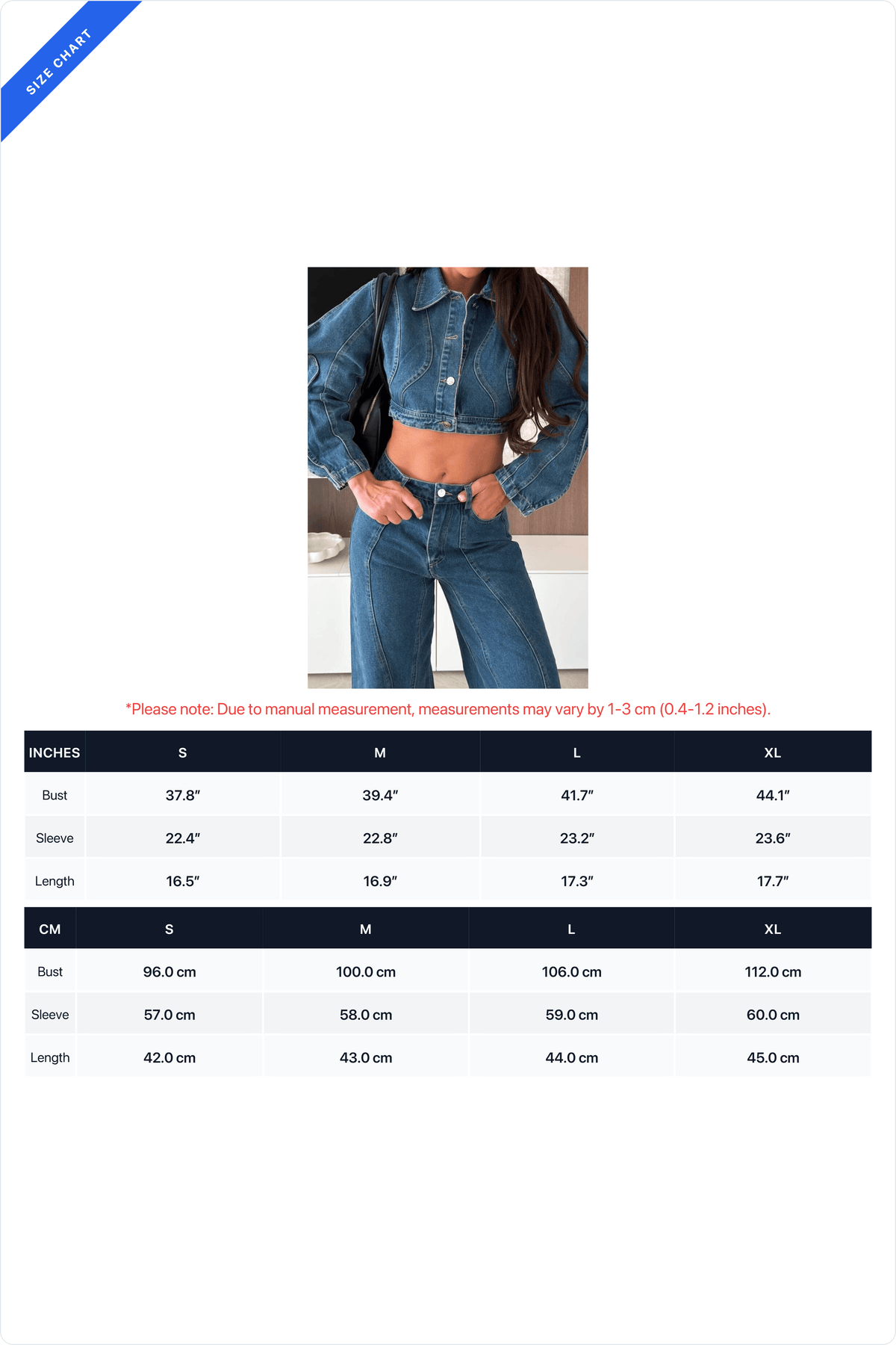 Contrast-Stitch Cropped Denim Jacket