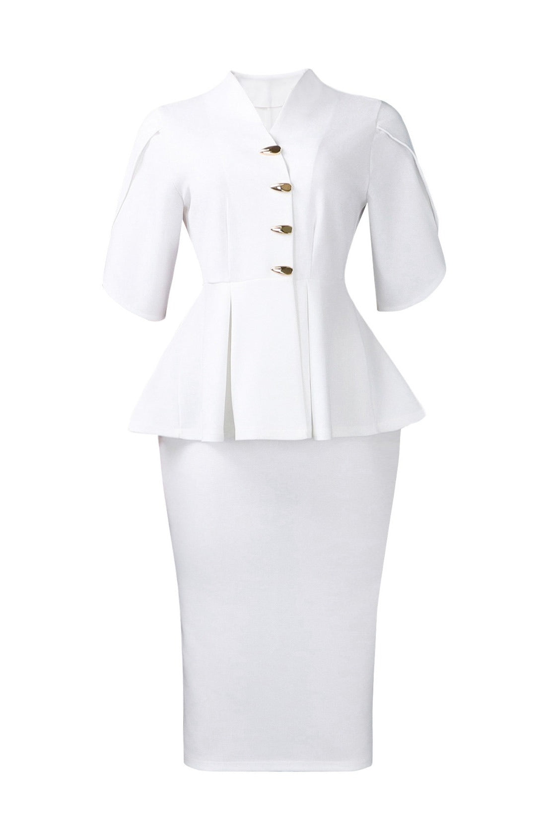 Elegant Peplum Top & Pencil Skirt Set