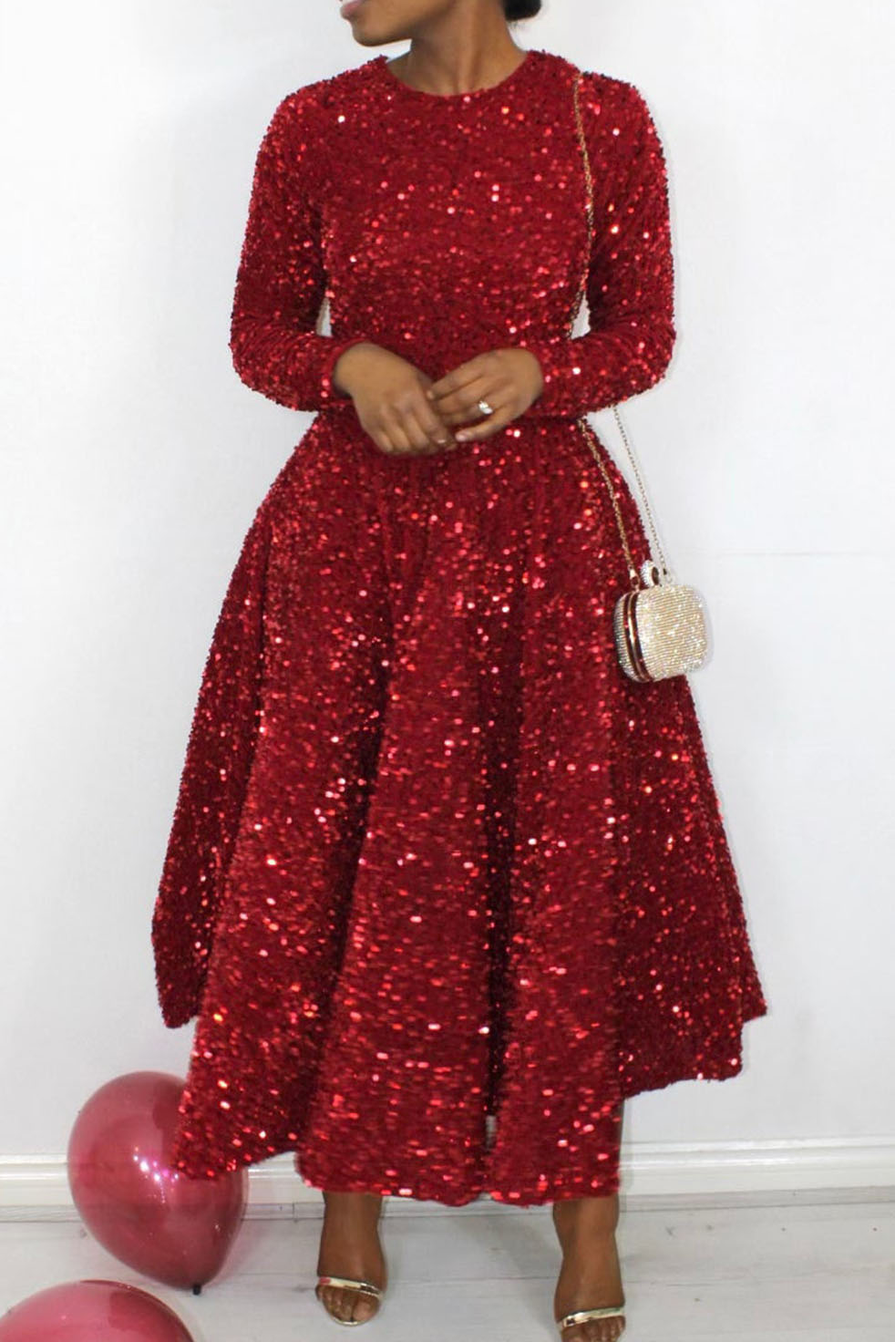 Sequin Long Sleeve Dresses
