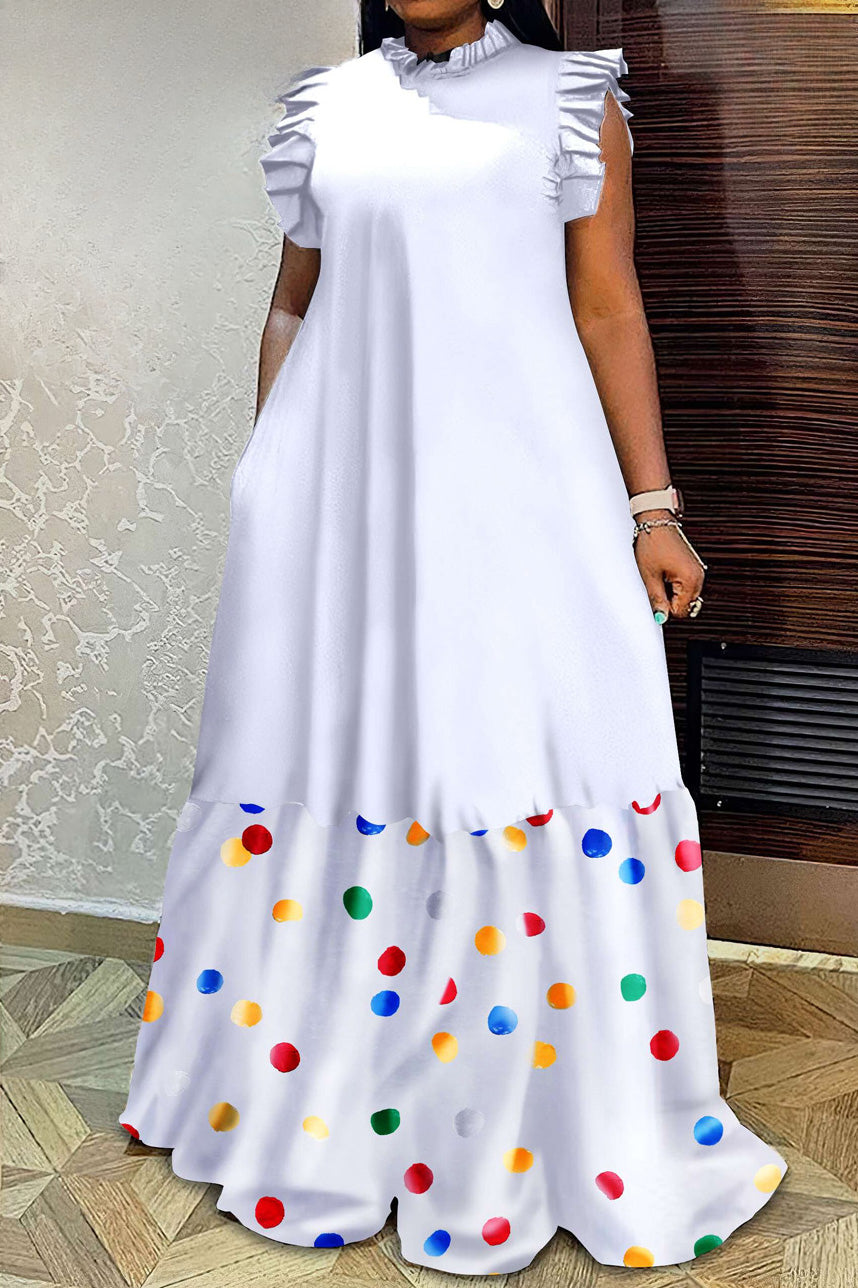 Maxi Dress With Ruffle Sleeve