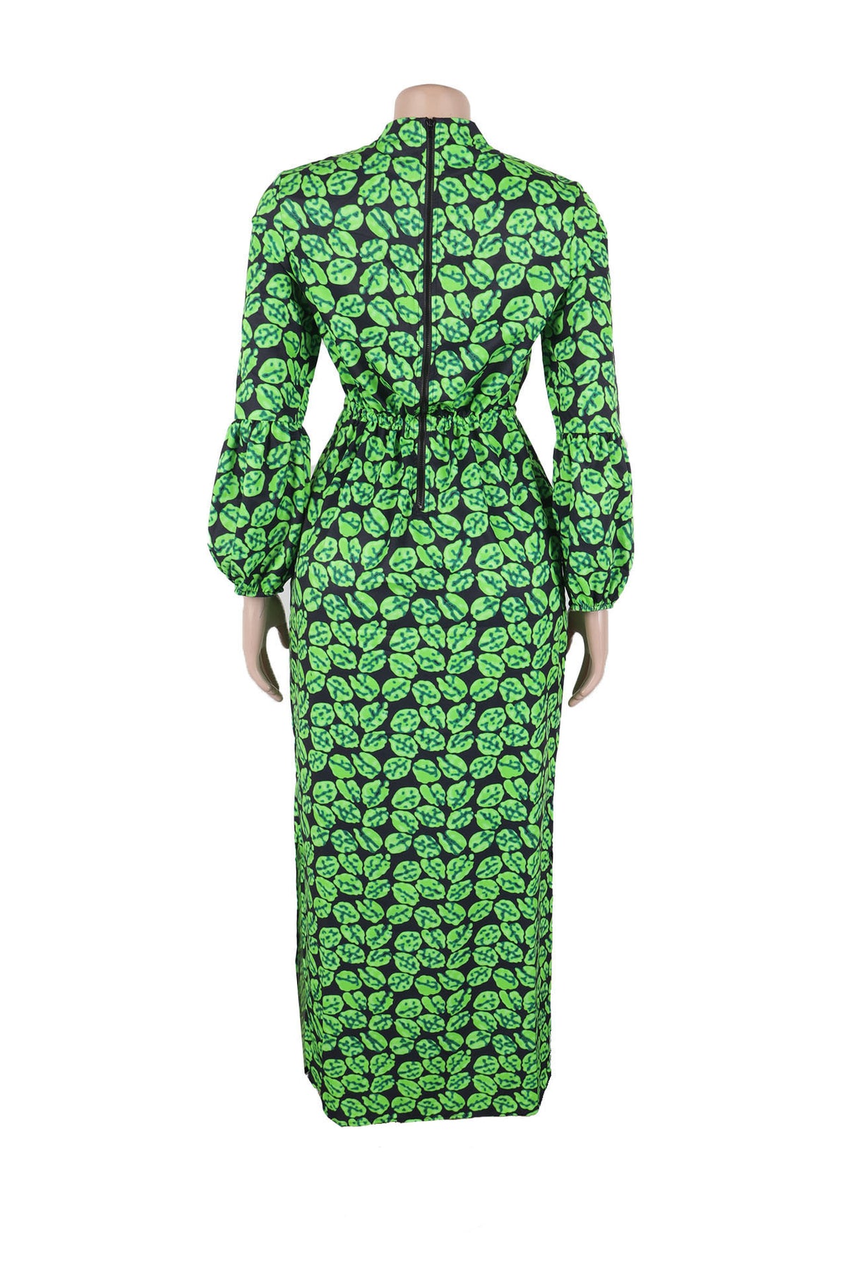 Print Slit V Neck Long Dresses