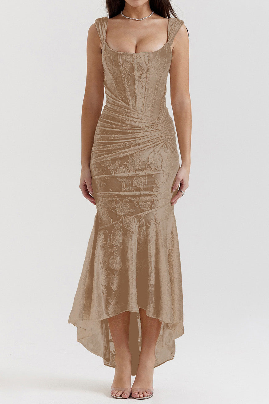 Boned Corset Mermaid Bodycon Maxi Dress