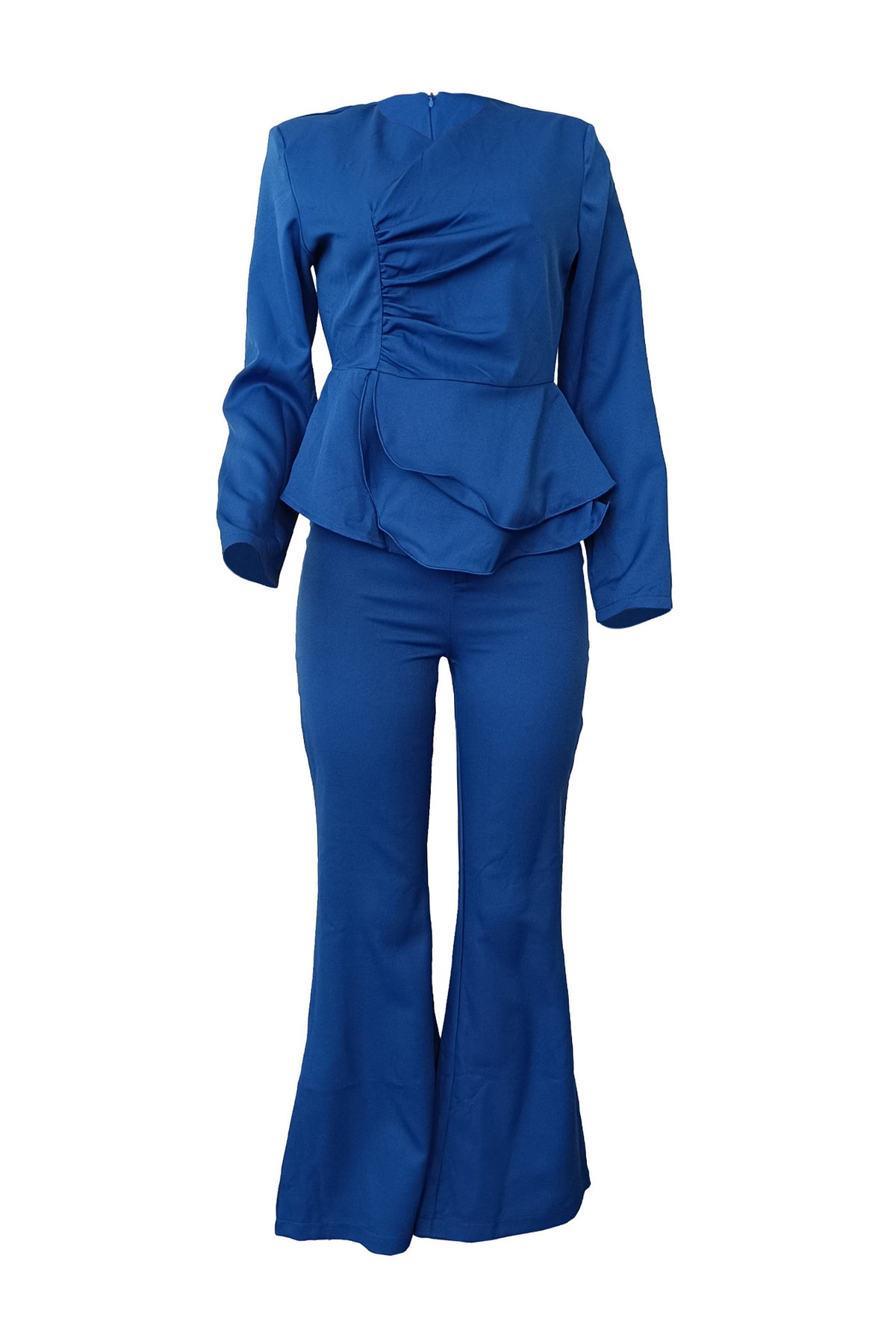 Ruffle Hem Blouse & Pants Set