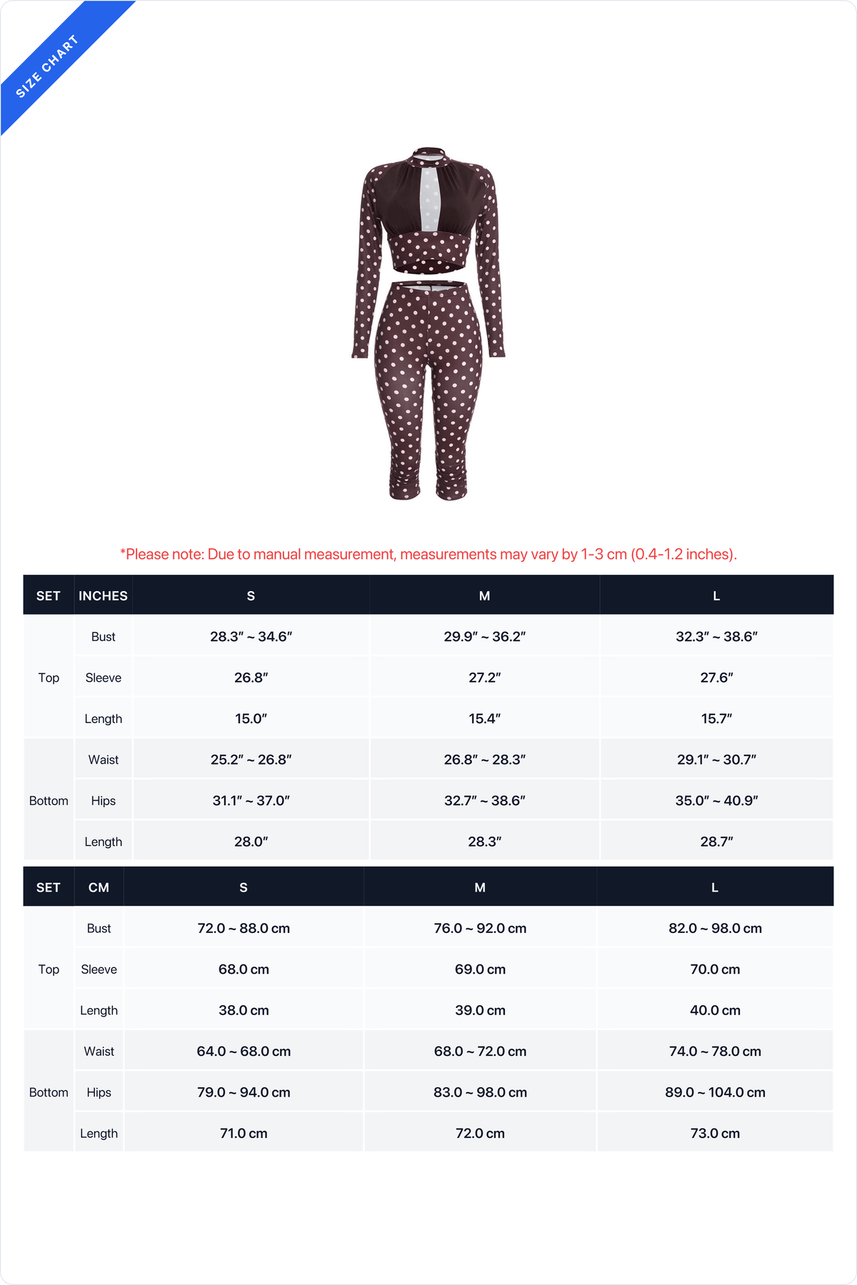 Polka Dot Cutout Top & Capri Pants Set