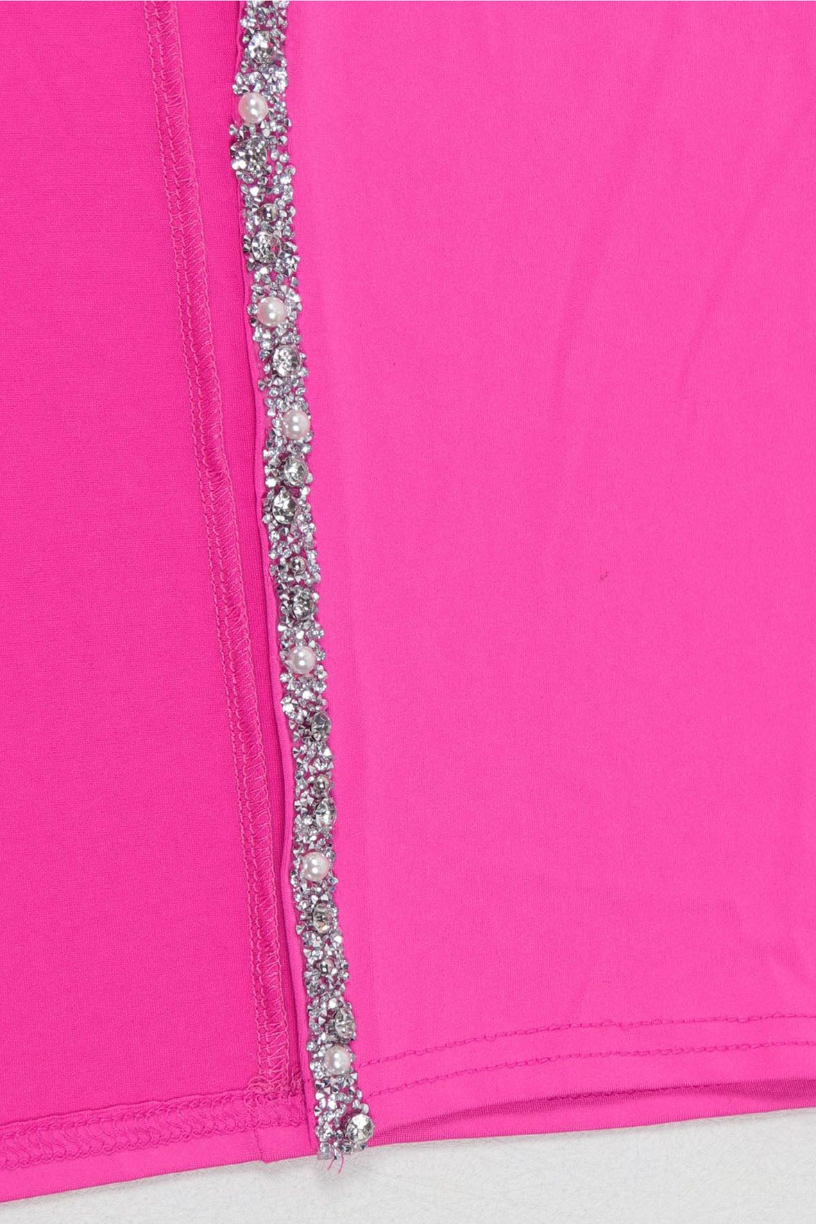 Diamond See-through Stitching Slit Dress