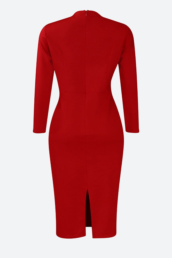Print Hip Wrap Dress