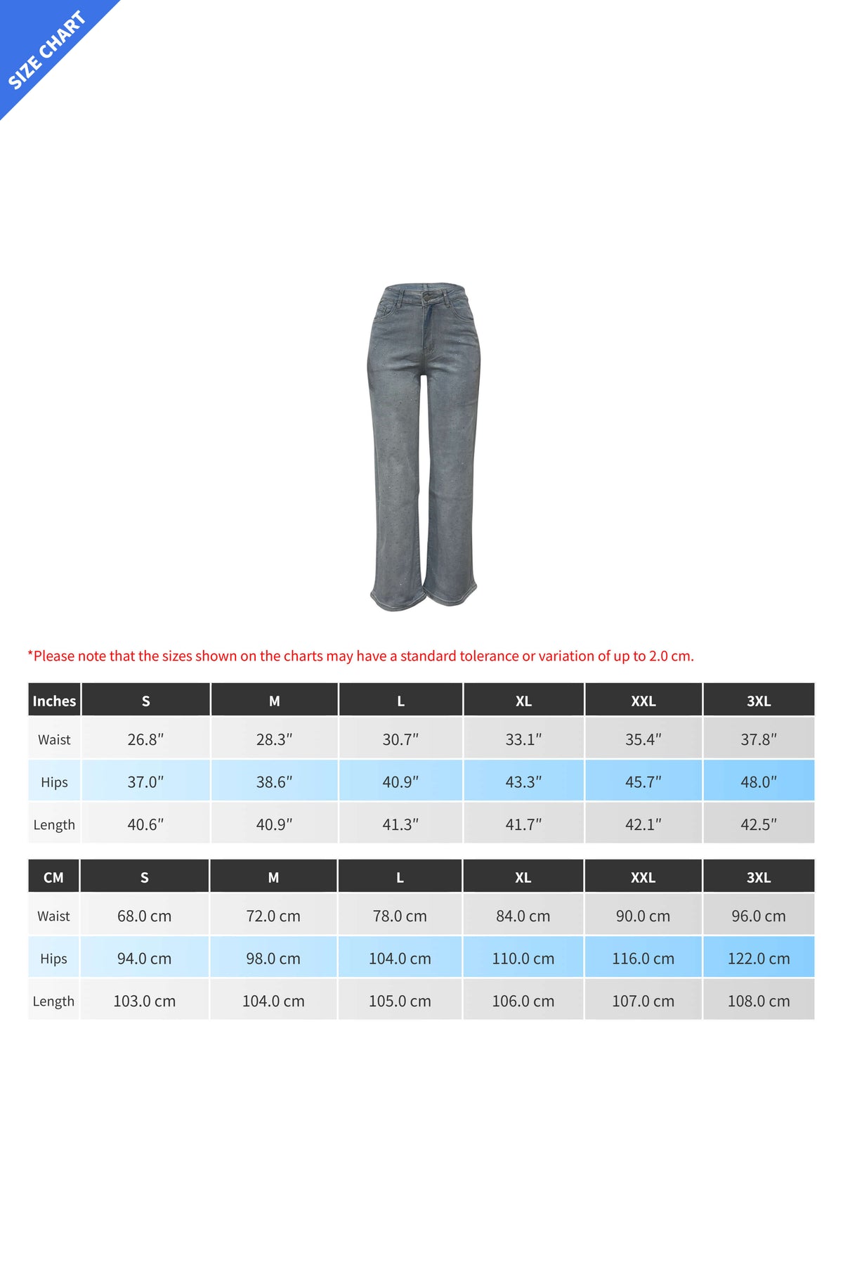 Wide-Leg High-Waist Rhinestone Jeans